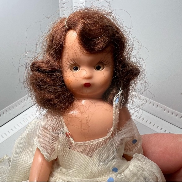 Vintage Storybook Dolls Sleepy Eyes Porcelain With Stands 5” - Picture 7 of 14